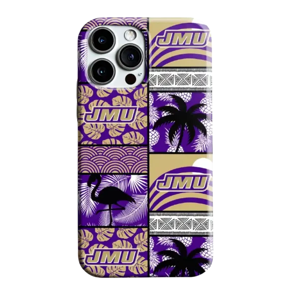 james madison dukes flamingo palm trees purple phone case best selling