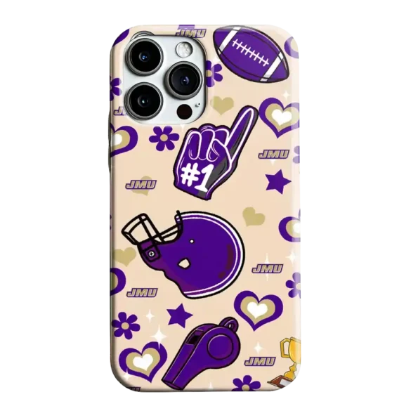 james madison dukes helmet hearts purple cream phone case best selling