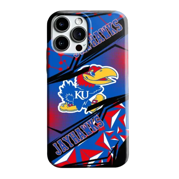 kansas jayhawks jagged flash blue black phone case best selling