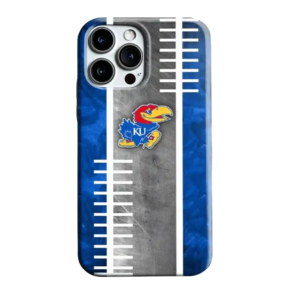 kansas jayhawks yard markers blue gray phone case best selling