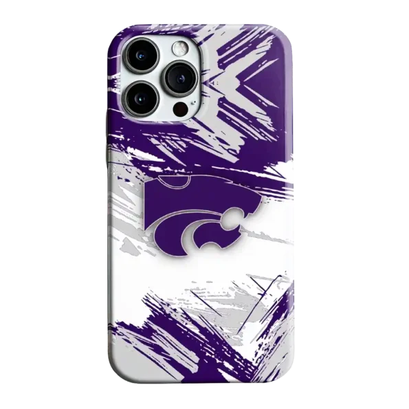 kansas state wildcats brushstroke clash purple white phone case best selling