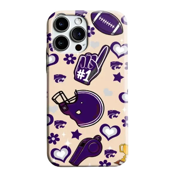 kansas state wildcats helmet hearts purple cream phone case best selling