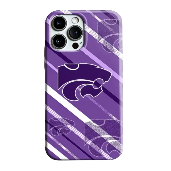 kansas state wildcats linear stripes purple phone case best selling