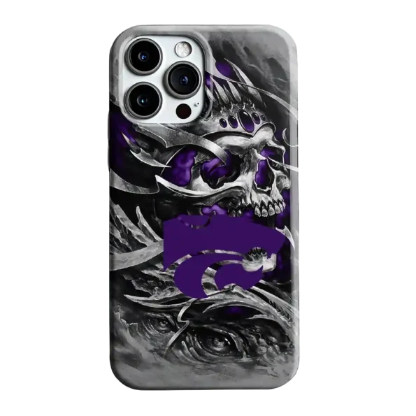 kansas state wildcats skull blades purple gray phone case best selling