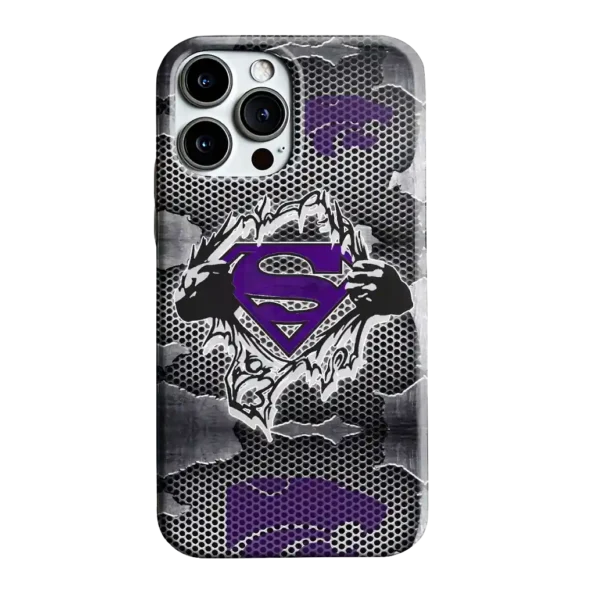 kansas state wildcats superman emblem burst gray phone case best selling