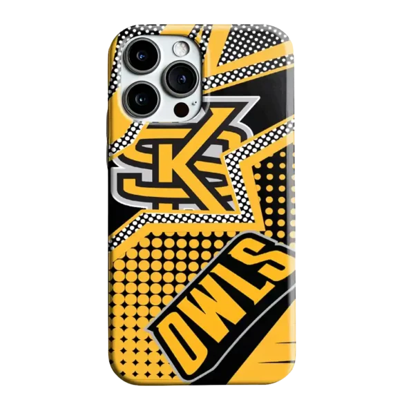 kennesaw state owls star outline gold phone case best selling
