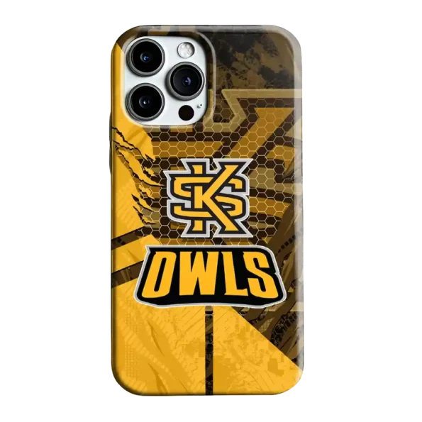 kennesaw state owls web overlay gold phone case best selling