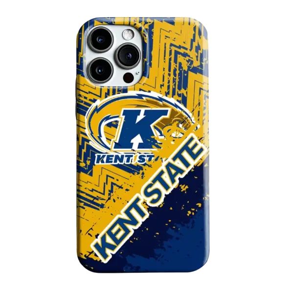 kent state golden flashes abstract zigzag navy blue phone case best selling