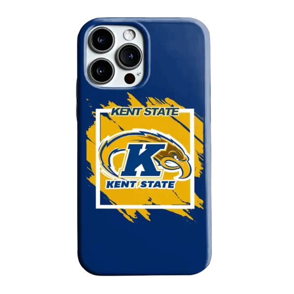 kent state golden flashes brush square navy blue phone case best selling