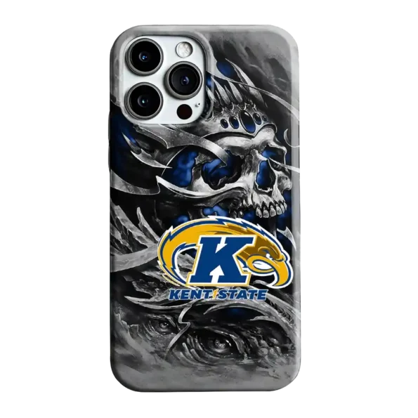 kent state golden flashes skull blades navy blue gray phone case best selling