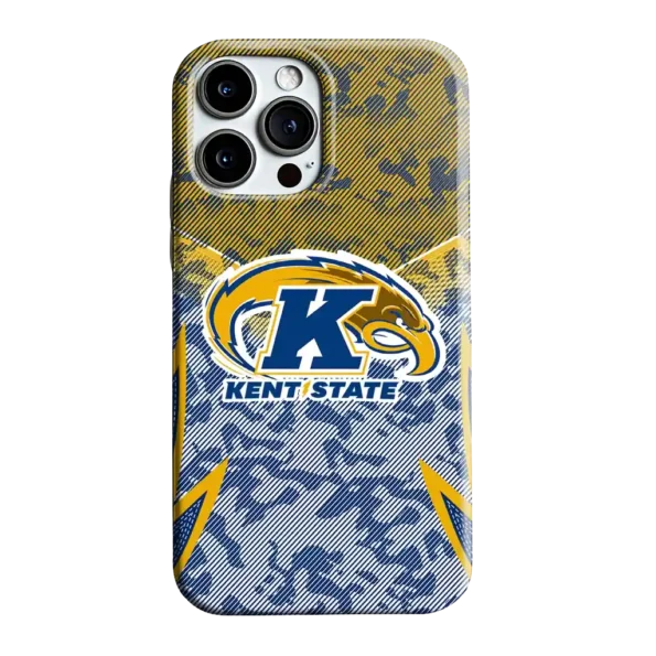 kent state golden flashes striped overlay navy blue phone case best selling