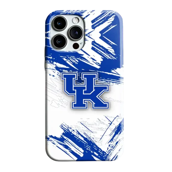 kentucky wildcats brushstroke clash blue white phone case best selling