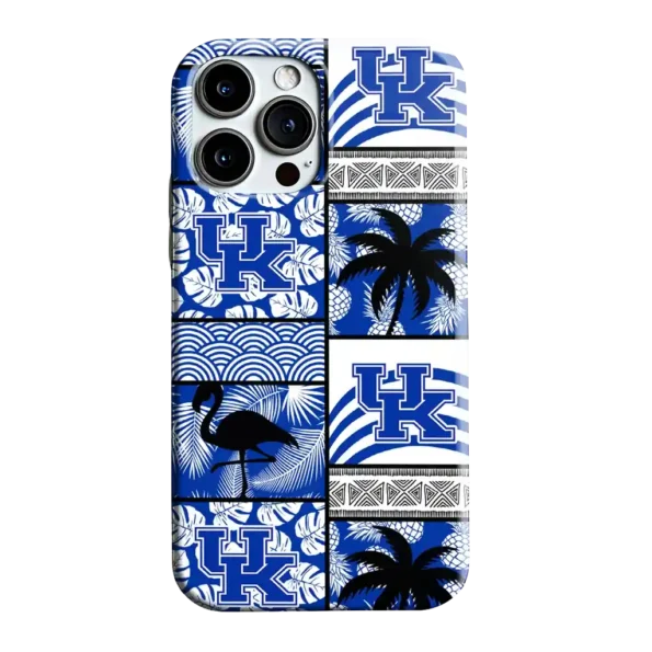 kentucky wildcats flamingo palm trees blue phone case best selling