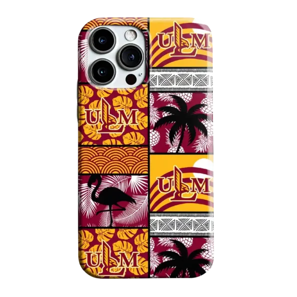 louisiana monroe warhawks flamingo palm trees red phone case best selling