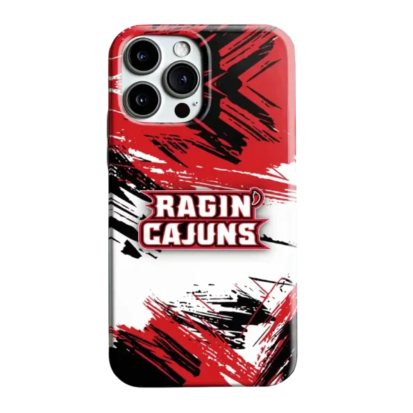 louisiana ragin cajuns brushstroke clash red white phone case best selling