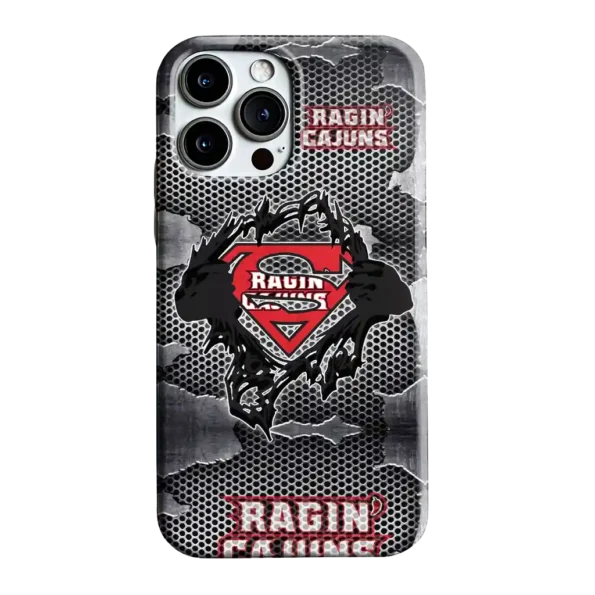 louisiana ragin cajuns superman emblem burst gray phone case best selling