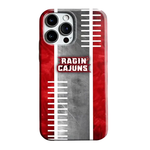 louisiana ragin cajuns yard markers red gray phone case best selling
