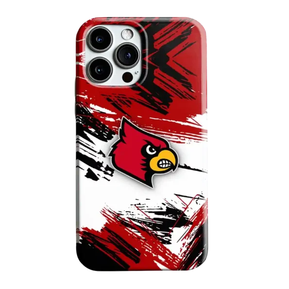 louisville cardinals brushstroke clash red white phone case best selling