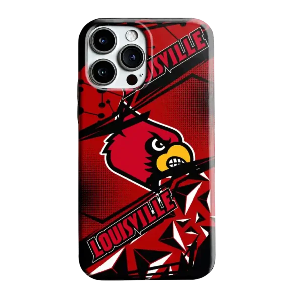 louisville cardinals jagged flash red black phone case best selling
