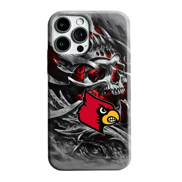 louisville cardinals skull blades red gray phone case best selling