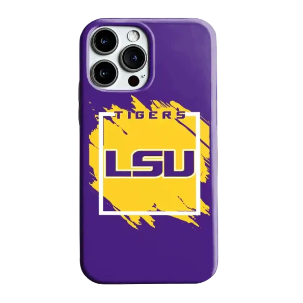 lsu tigers brush square purple phone case best selling