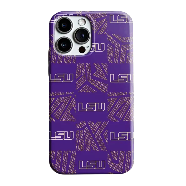 lsu tigers chevron squares purple phone case best selling