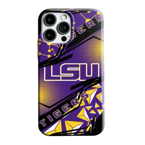 lsu tigers jagged flash purple black phone case best selling