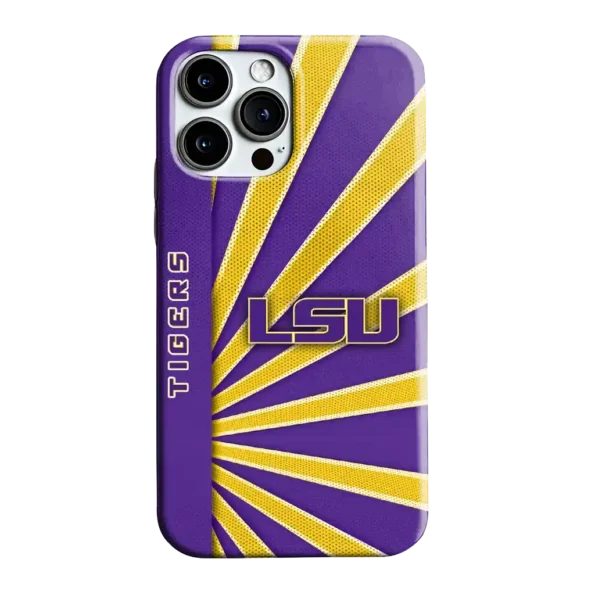lsu tigers sunburst rays purple phone case best selling