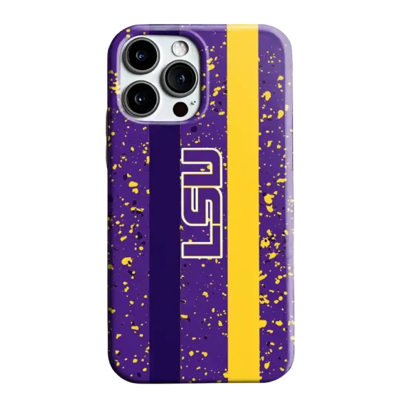 lsu tigers textured stripe purple phone case best selling
