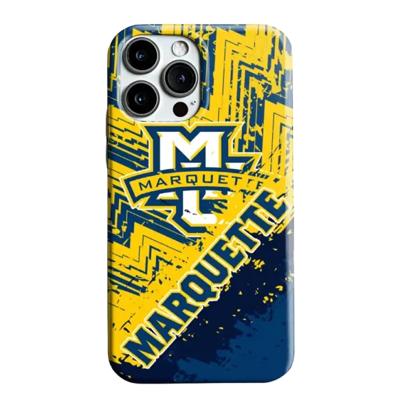 marquette golden eagles abstract zigzag blue phone case best selling