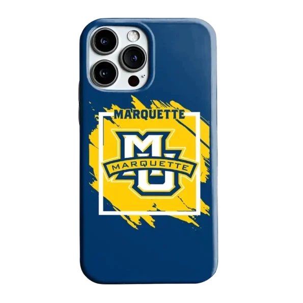marquette golden eagles brush square blue phone case best selling