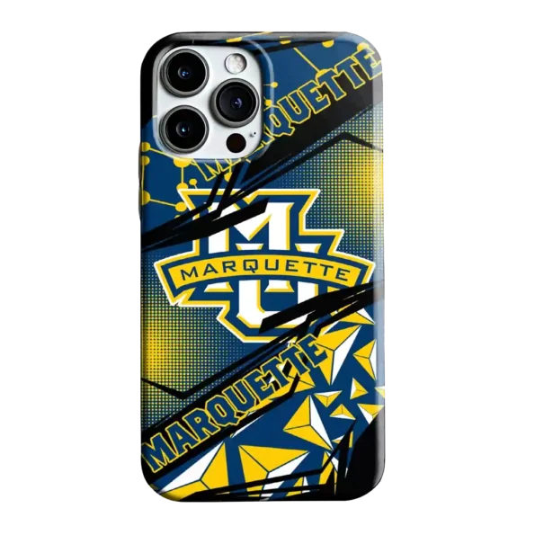 marquette golden eagles jagged flash blue black phone case best selling