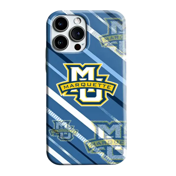 marquette golden eagles linear stripes blue phone case best selling
