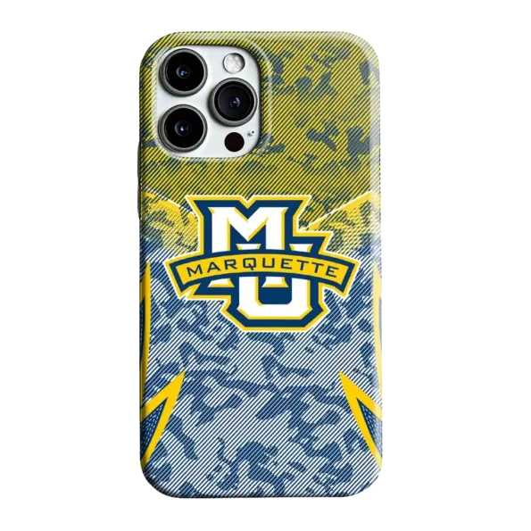 marquette golden eagles striped overlay blue phone case best selling