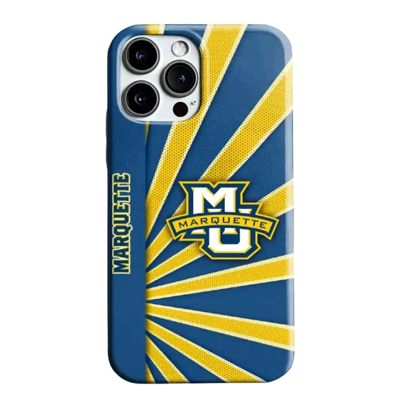 marquette golden eagles sunburst rays blue phone case best selling