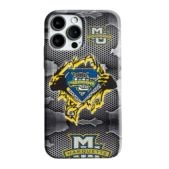 marquette golden eagles superman emblem burst gray phone case best selling