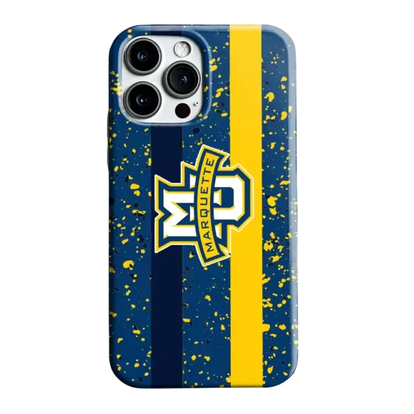 marquette golden eagles textured stripe blue phone case best selling