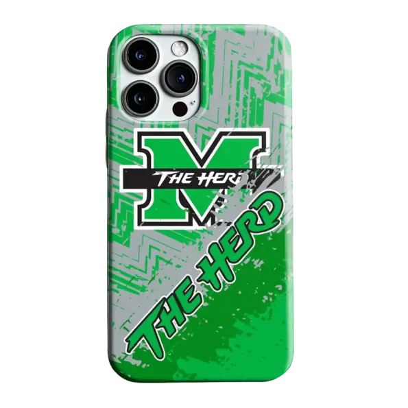 marshall thundering herd abstract zigzag green phone case best selling