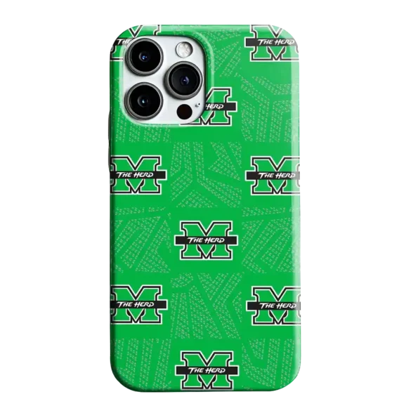 marshall thundering herd chevron squares green phone case best selling