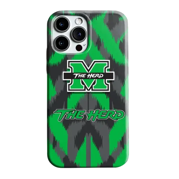 marshall thundering herd chevron zigzag green phone case best selling