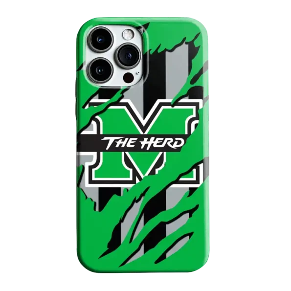 marshall thundering herd claw scar green black phone case best selling