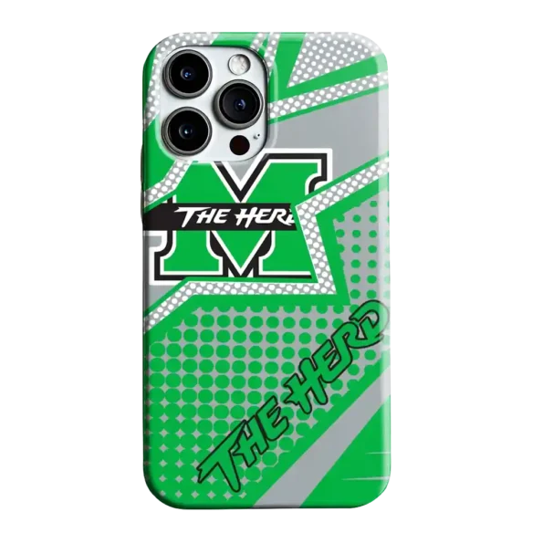 marshall thundering herd star outline green phone case best selling