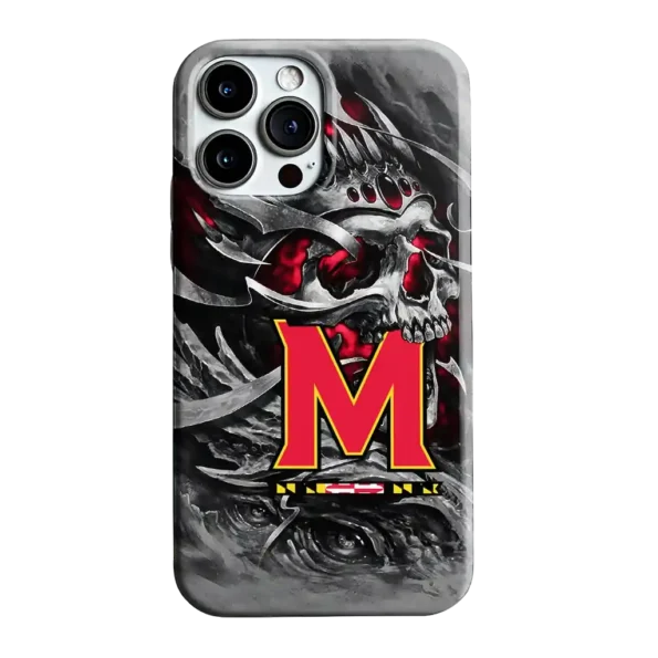 maryland terrapins skull blades red gray phone case best selling