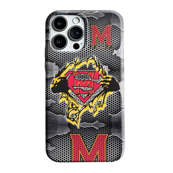 maryland terrapins superman emblem burst gray phone case best selling