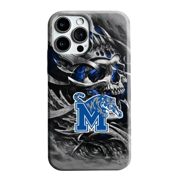 memphis tigers skull blades blue gray phone case best selling