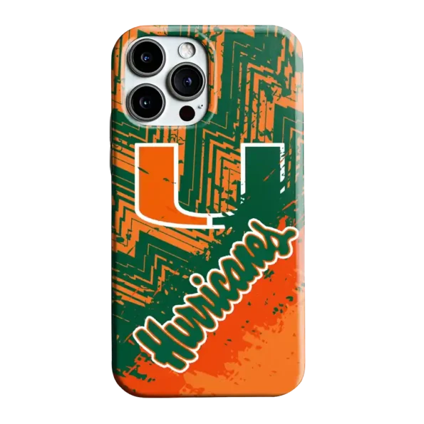 miami hurricanes abstract zigzag orange phone case best selling