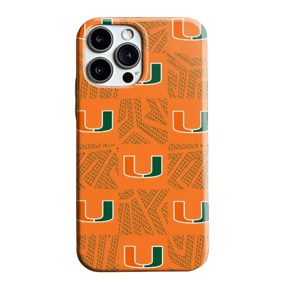 miami hurricanes chevron squares orange phone case best selling