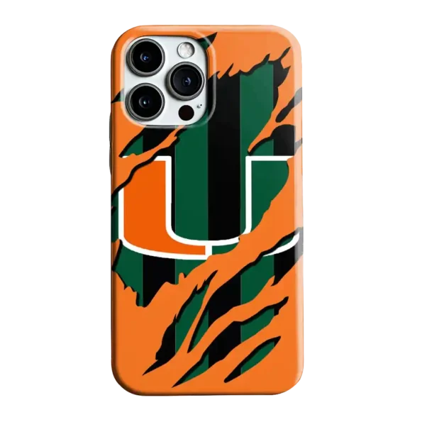 miami hurricanes claw scar orange black phone case best selling