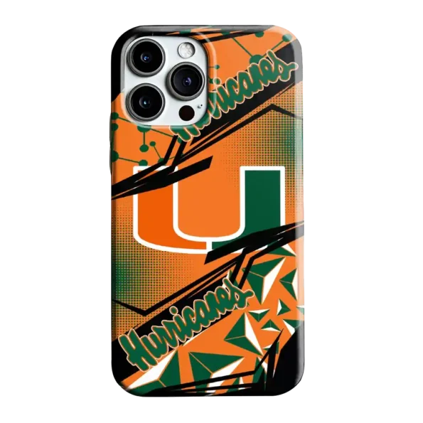miami hurricanes jagged flash orange black phone case best selling