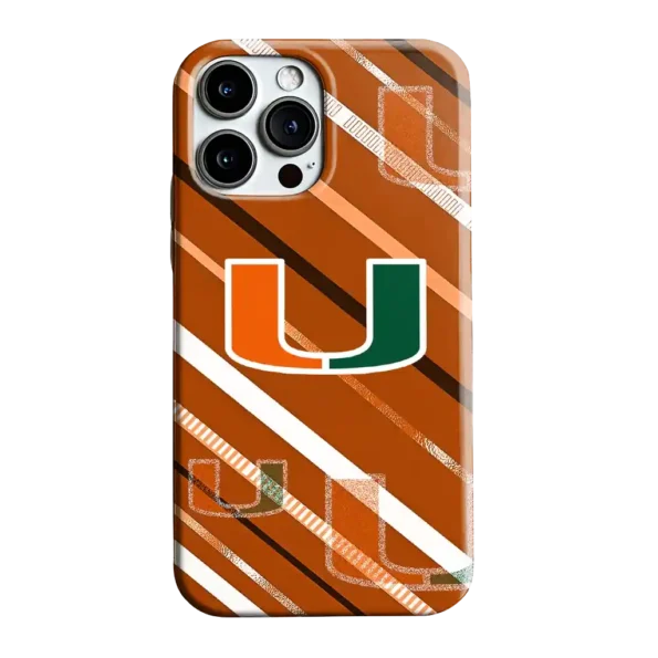 miami hurricanes linear stripes orange phone case best selling